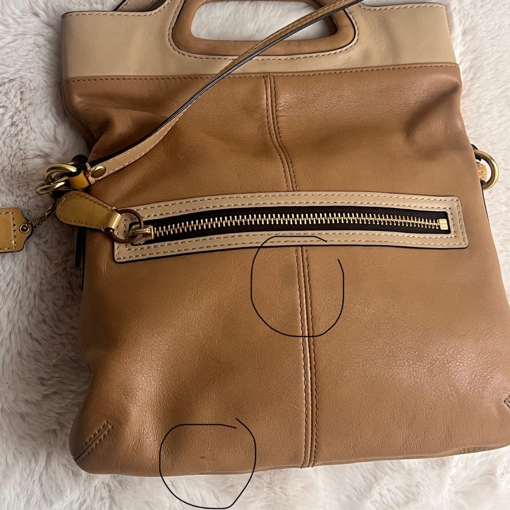VINTAGE COACH Bonnie Leather Foldover Handbag in Camel EUC - Picture 8 of 9